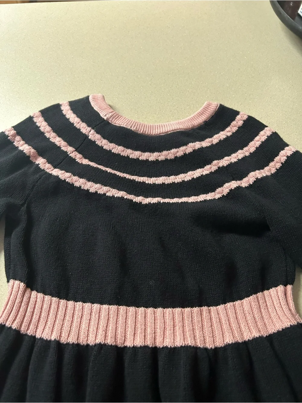 Gymboree Black Dress with Pink Trim